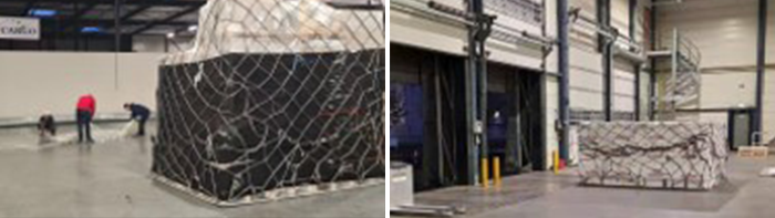 Pre-manifested cargo ready for shipment.